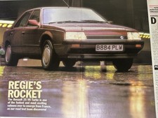 Original 1985 Renault 25 V6 Turbo 7 Sided Magazine Feature Test Review Retro
