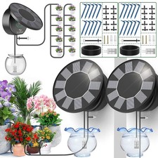 Solar Automatic Drip Irrigation System Kit, Auto Watering Kit for Garden Yard