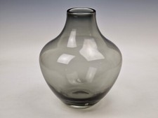 Large vintage Alsterfors 1960s smokey glass vase retro Scandinavian Swedish