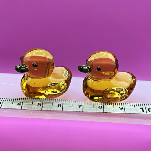 Amber green glass - glass, duck