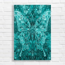 Vibrant Butterfly Mandala Teal