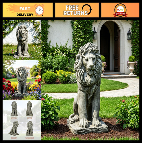 Garden lion statue 8 - garden,