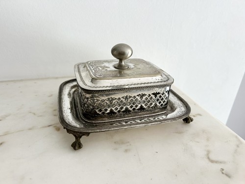 Antique sardine butter dish - antique,