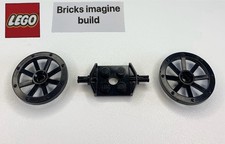 LEGO Castle Wagon Cart Wheels Black Parts 2470 small with Axle 6157- 1E
