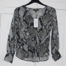 Lipsy Snake Wrap Top Size UK 8