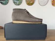 Clark’s Originals Wallabee Boot Shoe UK7 Grey Suede Loafer Moccasin 