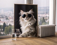 Trendy Cat Drinking Champagne