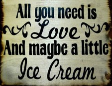 TIN SIGN "Love and Ice Cream"