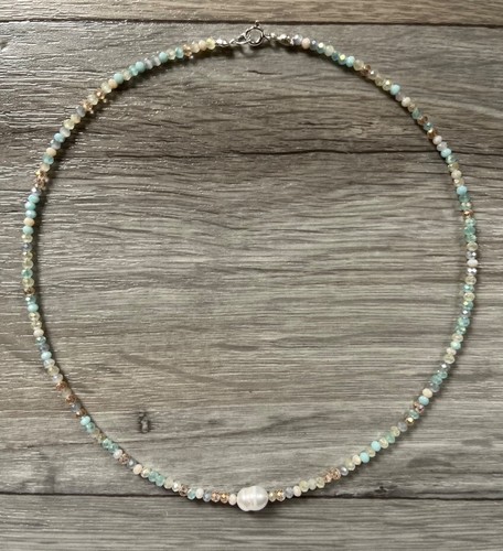 Dainty pale aqua - &, gold
