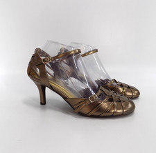 Gold Heel Strappy Shoes UK 6