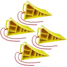 4 x LARGE WHEEL CHOCKS with HANDLE and ROPE motorhome caravan car van campervan