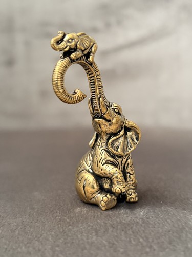Solid brass mother elephant - solid,