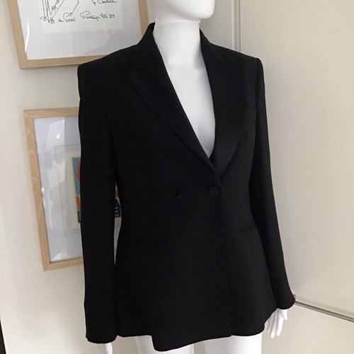 Zara black satin - black, lapel