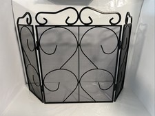 Vintage Look Black metal Fire Screen / Surround Detailed Metal Work See Pics