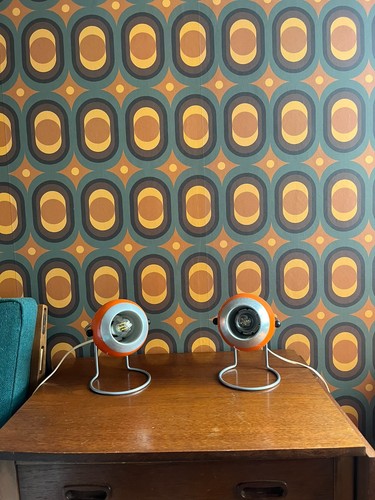 Pair orange vintage space - orange,