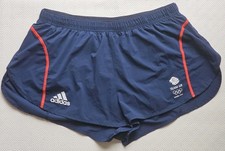 ADIDAS TEAM GB LONDON 2012 OLYMPIC MENS INDIGO BLUE RUNNING SHORTS W38 EXCE COND