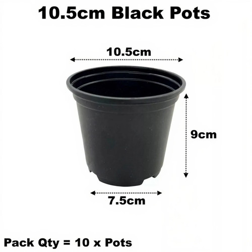 5cm plant pots black - 10.5cm, (