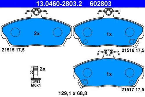 Disc brake pad set ate - disc, fits