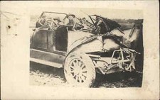 Antique RPPC WWI Soldiers Car