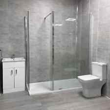 Atlas 1700mm Walk In Complete Shower Suite Inc Panelling Vanity Unit & Tap