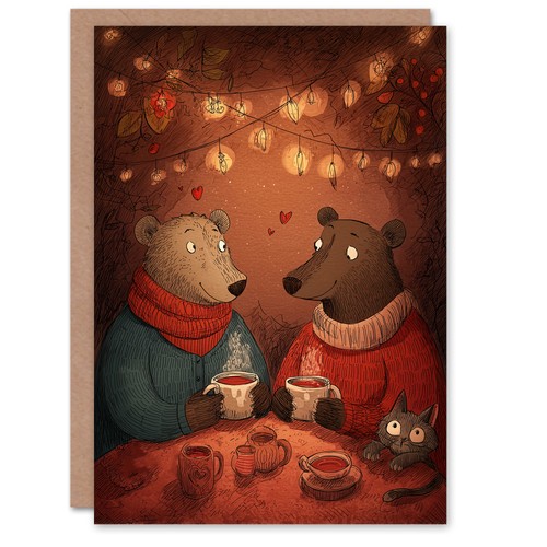 Cute bear couple - cute, love