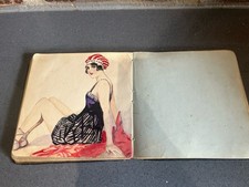 Antique leather autograph book - leather,