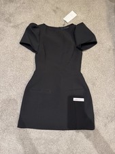 Zara Black Viral Pleated Short Dress with Pleats New Size Med
