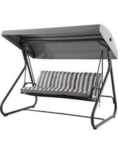 garden swing seat canopy replacement cover size 204 x 117 cm BLACK B&Q 2021+