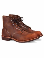 RED WING 8085 IRON RANGER BOOT COPPER ROUGH & TOUGH LEATHER UK 7.5 (fits 8-8.5)