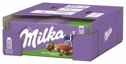 Milka milk cholate with whole - cholate,