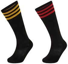 School Uniform Football Socks Unisex Black with Color Stripe Soccer Hockey Rugby