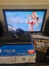 Sony Playstation 3 Super Slim 500GB Charcoal Black Console 9 games including gta