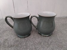 2 X Denby Green Craftsman Mugs Excellent Condition 