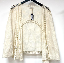 Lauren Taylor lace open cardigan bolero style wide sleeves Ivory cream colour