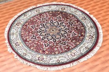 Red Color Oriental Round Rug
