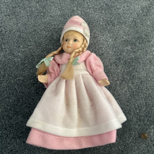 Vintage porcelain doll - vintage, pink