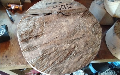 Spalted english oak bowl - spalted,