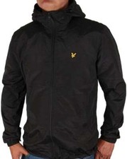 Lyle And Scott Zip Through Hooded Jacket Black - Lightweight Showerproof Jacket