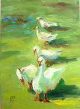 Ducks Original Oil Painting
