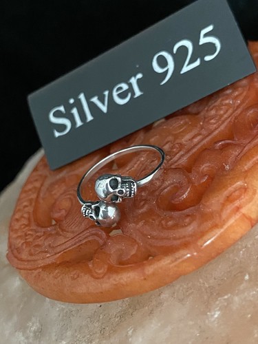 Silver double skull twist - silver,