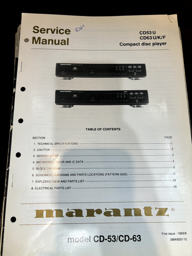 Marantz cd53u cd63u 63 - cd63u, cd-63