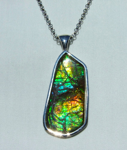Ammolite pendant solid - ammolite,