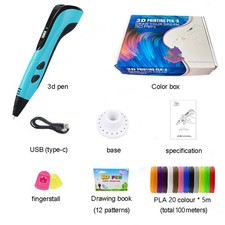 3D Printing Pen DIY Drawing Pen for kids Adult Creatived Toy 20 Colors 100M PLA
