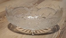 Vtg Large Crystal Bowl Clear
