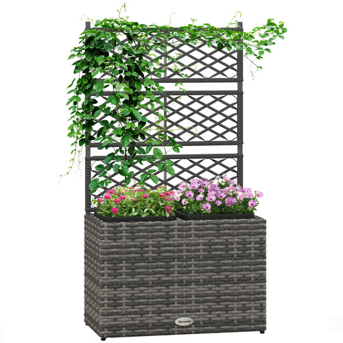 Rattan trellis planter - trellis,