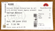 George Benson - 2022 UK Gig Concert Ticket Stub - Royal Albert Hall London UK
