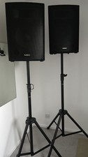 2 x SubZero C12A Active Powered PA Speakers + Proel Heavy Duty Stands
