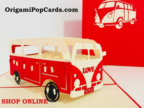 Origami pop cards red - origami,