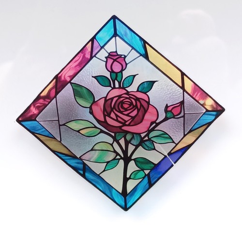 Rose decorative stained glass - rose,