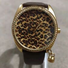 Next Watch Ladies Leopard Print Face Charm New Battery Brown Leather Strap 